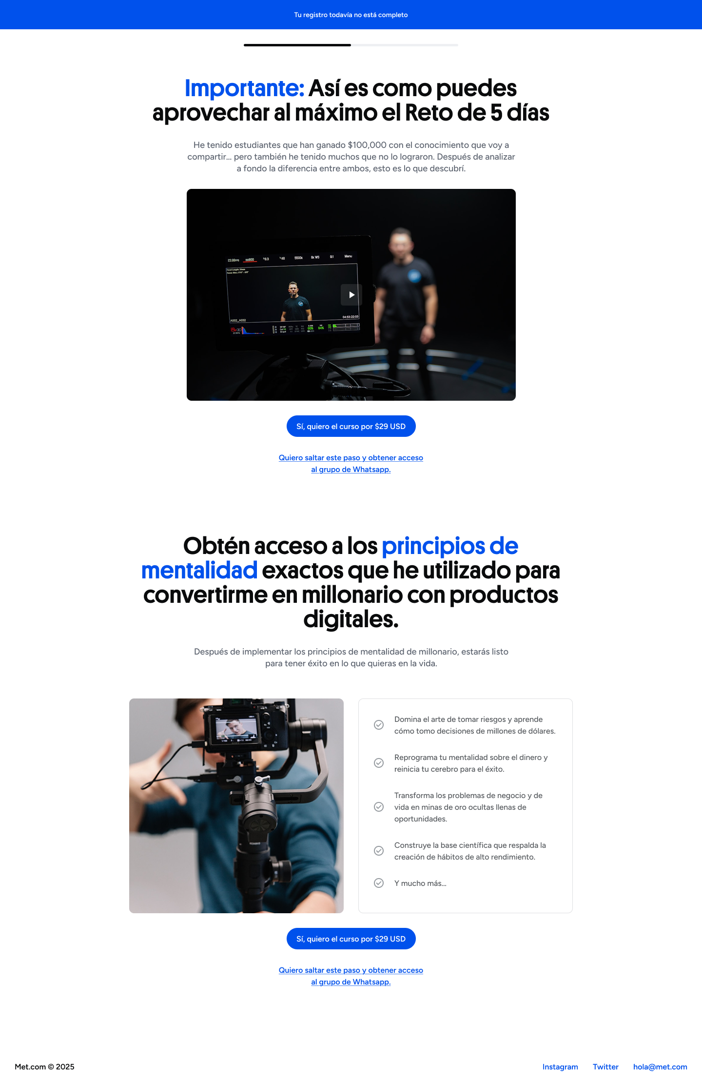 Course Upsell ($29) - desktop view